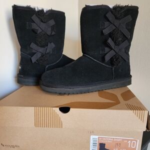 Koolaburra Black Suede Bow Winter Boots